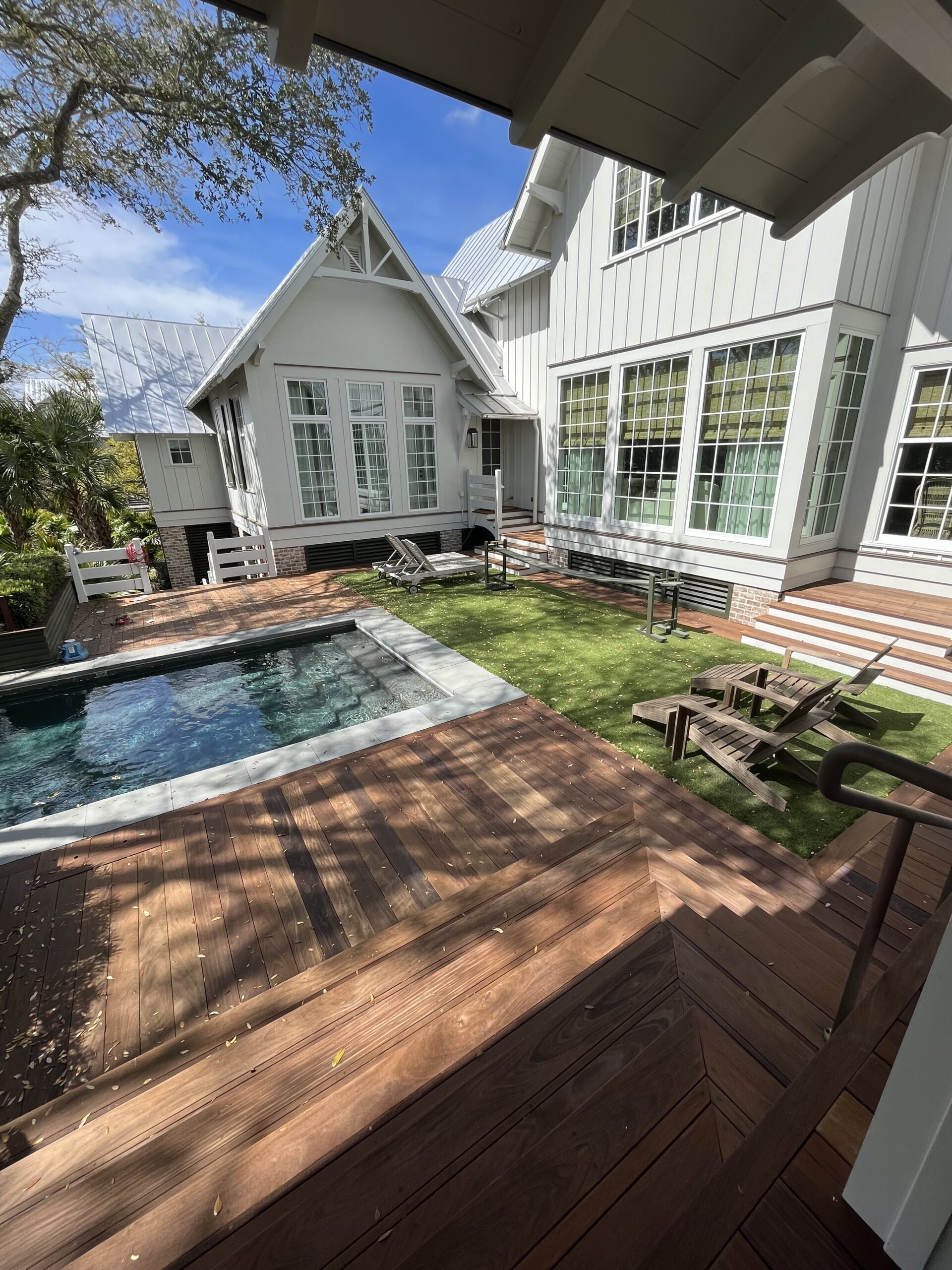 outdoor deck staining project from Handyman Connection